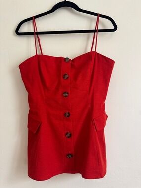 LPA Revolve Romina Red Bustier Top, Size Medium